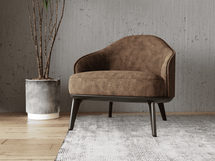 Mustard Brown Colour Leather Texture Suede Sofa and Chair Fabric