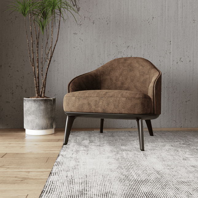 Mustard Brown Colour Leather Texture Suede Sofa and Chair Fabric