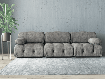 Cement Grey Colour Leather Texture Suede Sofa and Chair Fabric
