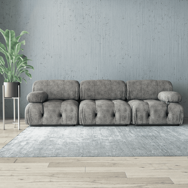 Cement Grey Colour Leather Texture Suede Sofa and Chair Fabric