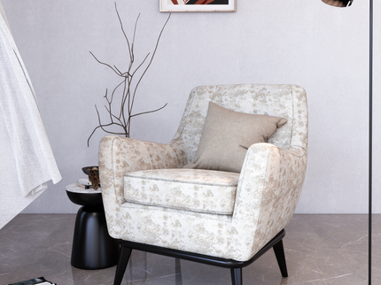 Light Beige and Ivory Colour Textured Velvet Flock Easy Clean Sofa, Chair and Curtain Fabric
