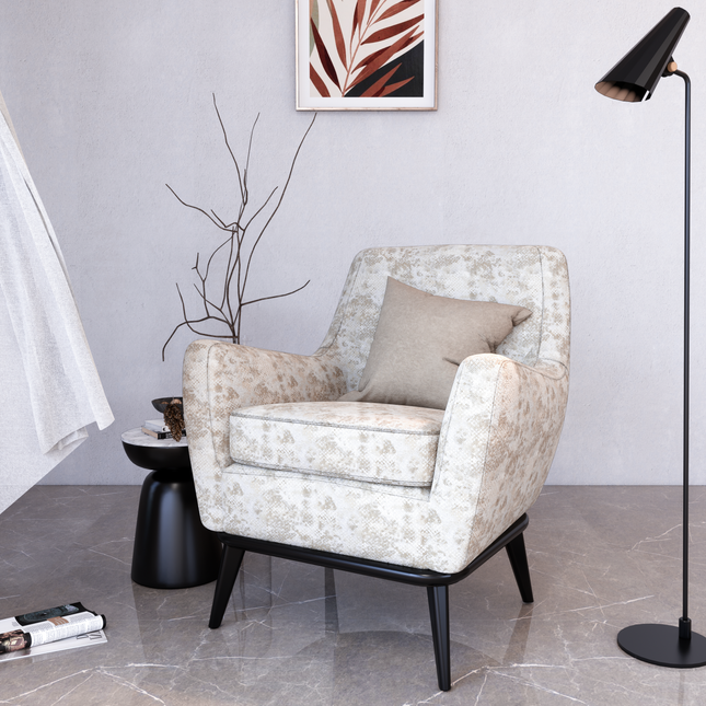 Light Beige and Ivory Colour Textured Velvet Flock Easy Clean Sofa, Chair and Curtain Fabric