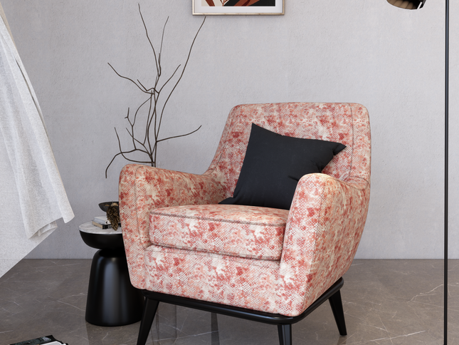 Brick Red and Beige Colour Textured Velvet Flock Easy Clean Sofa, Chair and Curtain Fabric