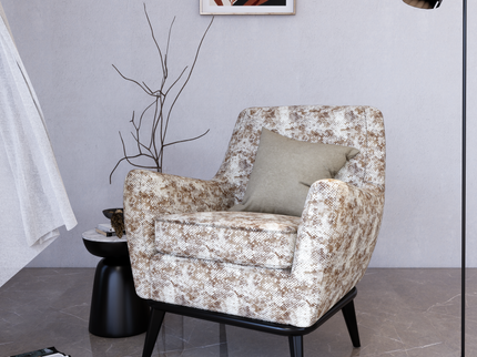 Dark Brown and Ivory Colour Textured Velvet Flock Easy Clean Sofa, Chair and Curtain Fabric