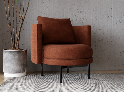 Cinnamon Brown Colour Plain Velvet Flock Easy Clean Sofa, Chair and Curtain Fabric