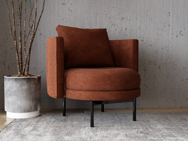 Cinnamon Brown Colour Plain Velvet Flock Easy Clean Sofa, Chair and Curtain Fabric