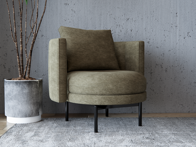 Olive Light Brown Colour Plain Velvet Flock Easy Clean Sofa, Chair and Curtain Fabric
