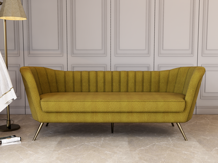 Dark Yellow Colour Textued Velvet Flock Easy Clean Sofa, Chair and Curtain Fabric