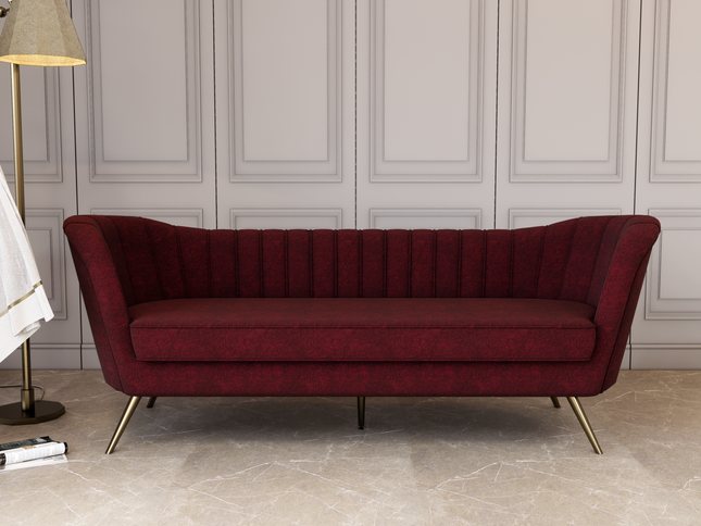 Maroon Colour Textured Velvet Flock Easy Clean Sofa, Chair and Curtain Fabric