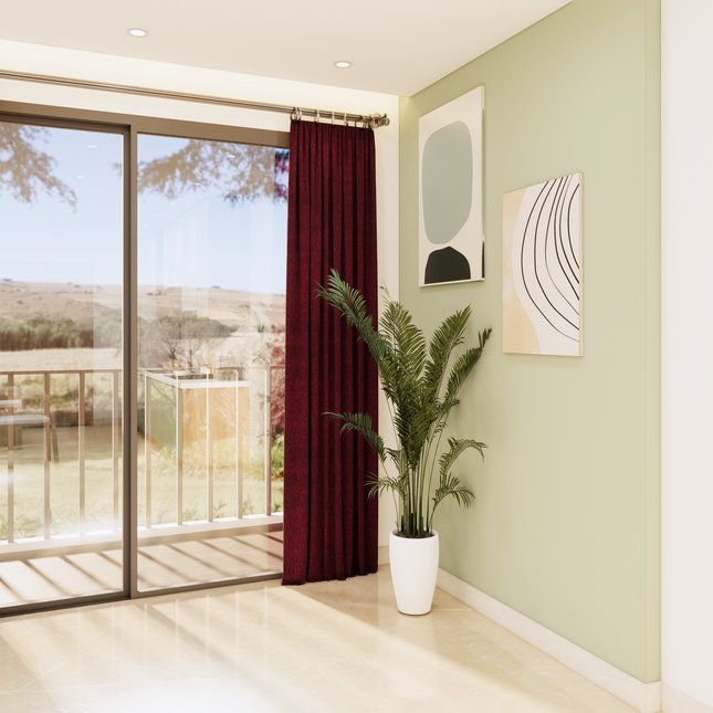 Maroon Colour Textued Velvet Flock Easy Clean Sofa, Chair and Curtain Fabric