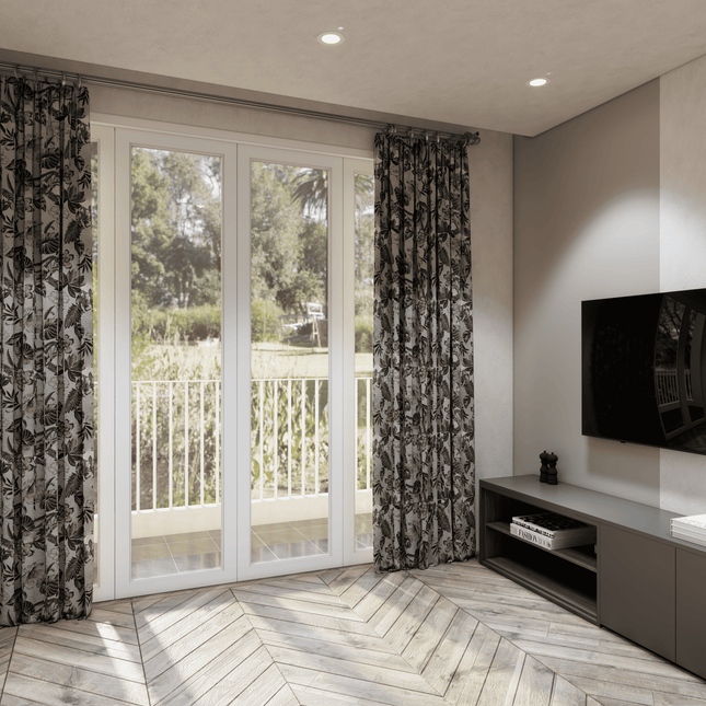 Olive Green and Mocha Brown Colour Floral and Leaves Pattern Velvet Curtain Fabric printed