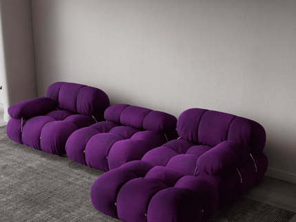 Purple Colour Embossed Leaves Pattern Velvet Flock Easy Clean Sofa, Chair and Curtain Fabric