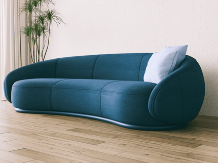 Dark Aqua Blue Colour Embossed Leaves Pattern Velvet Flock Easy Clean Sofa, Chair and Curtain Fabric