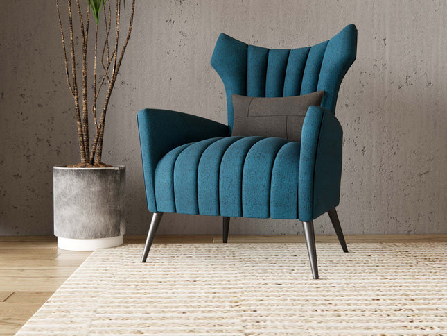Blue Colour Textured Suede Sofa, Chair and Curtain Fabric