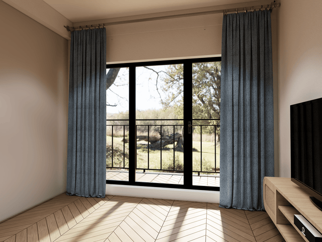 Blue Green Colour Textured Suede Sofa, Chair and Curtain Fabric