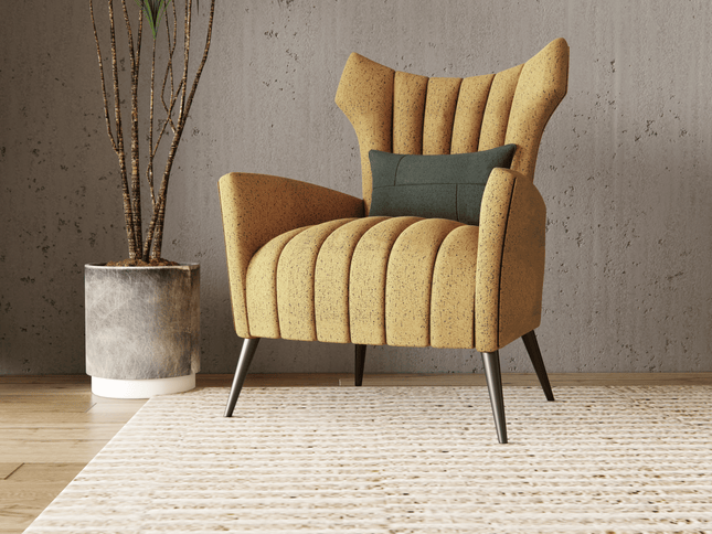 Mustard Yellow Colour Textured Suede Sofa, Chair and Curtain Fabric