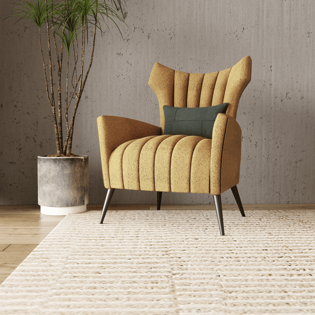 Mustard Yellow Colour Textured Suede Sofa, Chair and Curtain Fabric