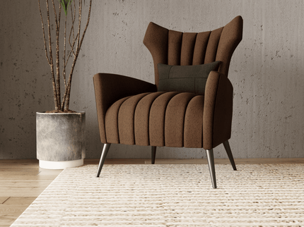 Olive Brown Colour Textured Suede Sofa, Chair and Curtain Fabric