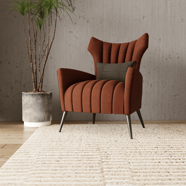 Rust Brown Colour Textured Suede Sofa, Chair and Curtain Fabric
