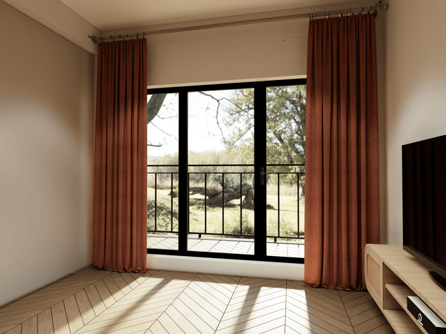 Rust Brown Colour Textured Suede Sofa, Chair and Curtain Fabric