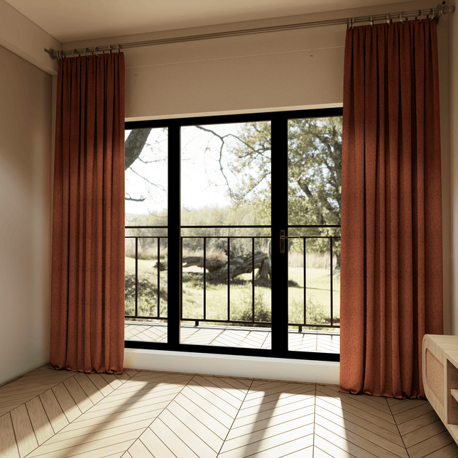Rust Brown Colour Textured Suede Sofa, Chair and Curtain Fabric