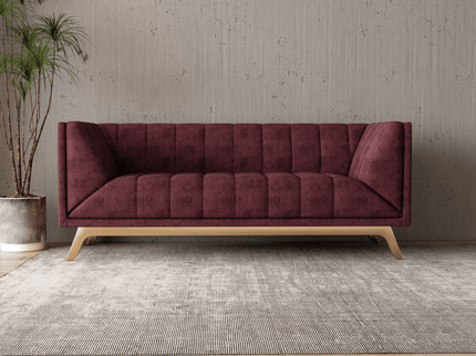 Earthy Mauve Colour Textured Suede Sofa, Chair and Curtain Fabric