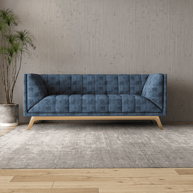 Blue Grey Colour Textured Suede Sofa, Chair and Curtain Fabric