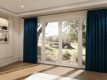 Oxford Blue Colour Textured Suede Sofa, Chair and Curtain Fabric