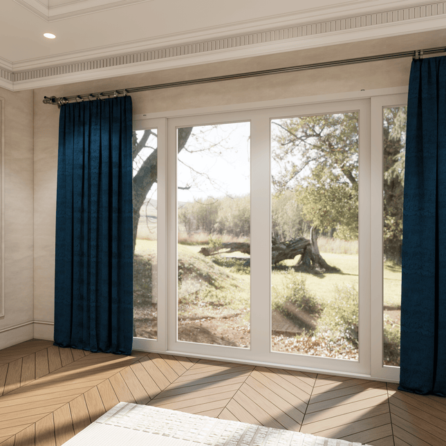Oxford Blue Colour Textured Suede Sofa, Chair and Curtain Fabric