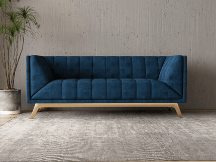 Oxford Blue Colour Textured Suede Sofa, Chair and Curtain Fabric