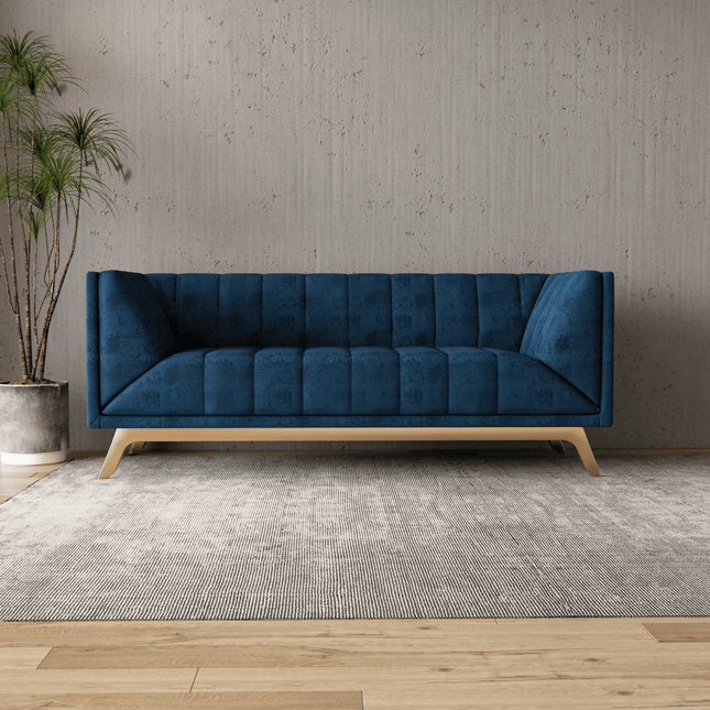 Oxford Blue Colour Textured Suede Sofa, Chair and Curtain Fabric