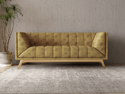 Mustard Yellow Colour Textured Suede Sofa, Chair and Curtain Fabric