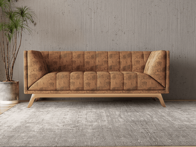 Ochre Golden Yellow Colour Textured Suede Sofa, Chair and Curtain Fabric