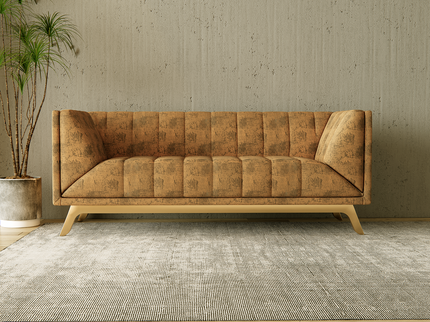 Ochre Golden Yellow Colour Textured Suede Sofa, Chair and Curtain Fabric