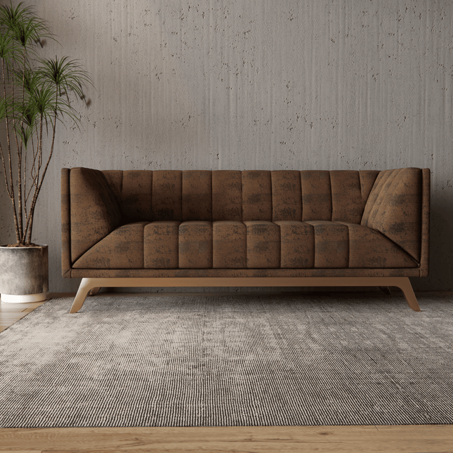 Olive Brown Colour Textured Suede Sofa, Chair and Curtain Fabric