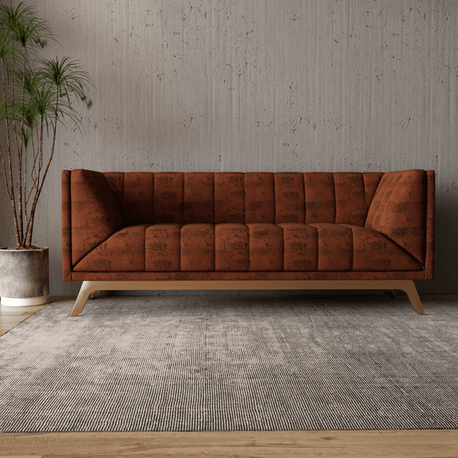 Rust Brown Colour Textured Suede Sofa, Chair and Curtain Fabric