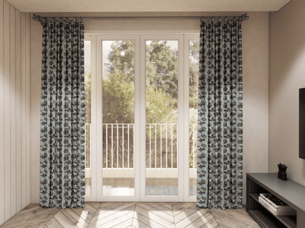 Brown and Dark Brown Colour Leaves Pattern Velvet Curtain Fabric printed