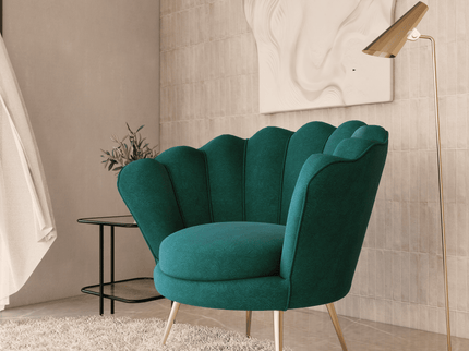 Emerald Green Colour Embossed Leaves Pattern Velvet Flock Easy Clean Sofa, Chair and Curtain Fabric
