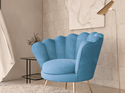Turkish Blue Colour Embossed Leaves Pattern Velvet Flock Easy Clean Sofa, Chair and Curtain Fabric