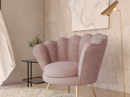 Peach Colour Embossed Leaves Pattern Velvet Flock Easy Clean Sofa, Chair and Curtain Fabric