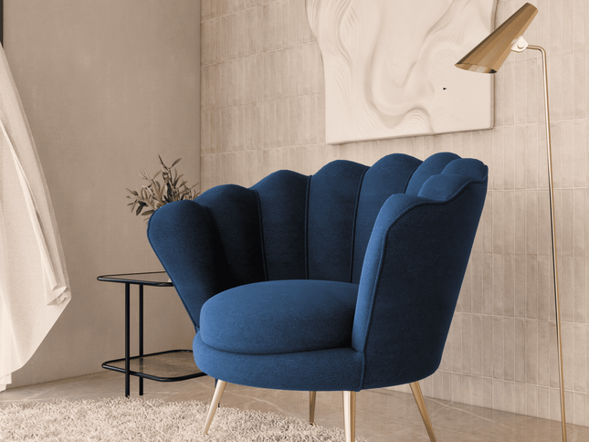 Dark Blue Grey Colour Embossed Leaves Pattern Velvet Flock Easy Clean Sofa, Chair and Curtain Fabric