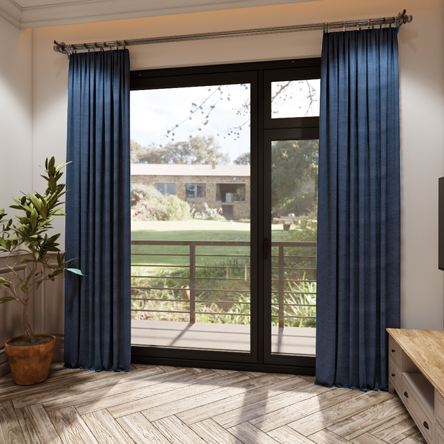 Dark Blue Grey Colour Embossed Leaves Pattern Velvet Flock Easy Clean Sofa, Chair and Curtain Fabric