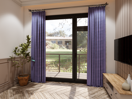 Mauve Violet Colour Embossed Leaves Pattern Velvet Flock Easy Clean Sofa, Chair and Curtain Fabric