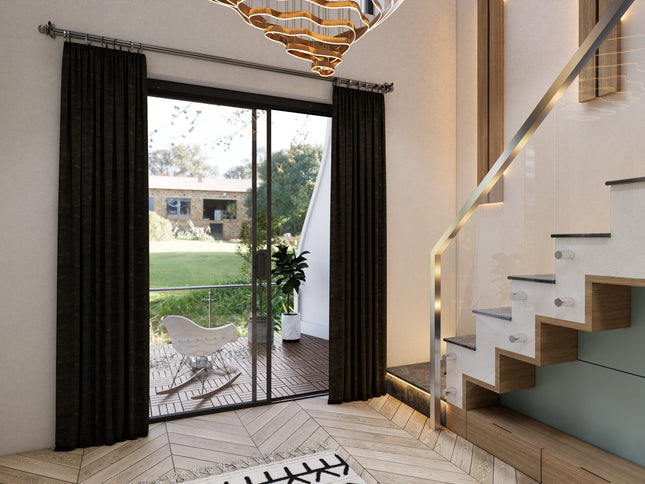 Charcoal Grey Colour Textured Velvet Flock Easy Clean Sofa, Chair and Curtain Fabric