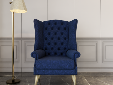 Dark Navy Blue Colour Textured Velvet Flock Easy Clean Sofa, Chair and Curtain Fabric