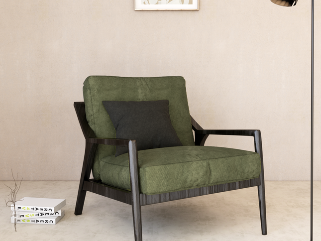 Olive Green Colour Textured Velvet Flock Easy Clean Sofa, Chair and Curtain Fabric
