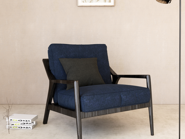 Royal Navy Blue Colour Textured Velvet Flock Easy Clean Sofa, Chair and Curtain Fabric