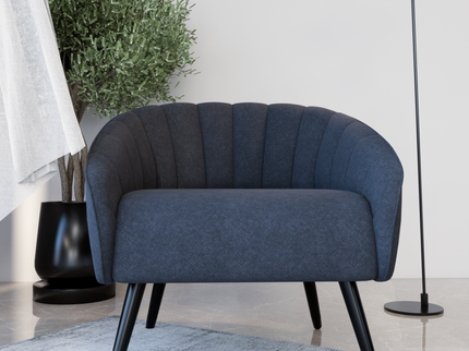 Denim Blue Colour Geometric Pattern Velvet Flock Easy Clean Sofa and Chair Fabric