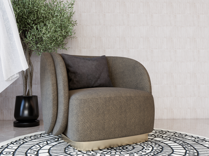 Beige Colour Geometric Pattern Velvet Flock Easy Clean Sofa and Chair Fabric