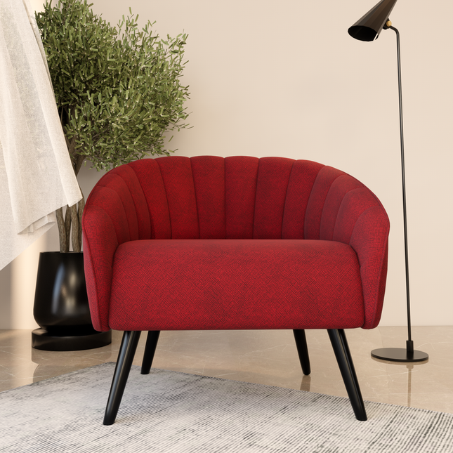 Cherry Red Geometric Pattern Velvet Flock Easy Clean Sofa & Chair Fabric